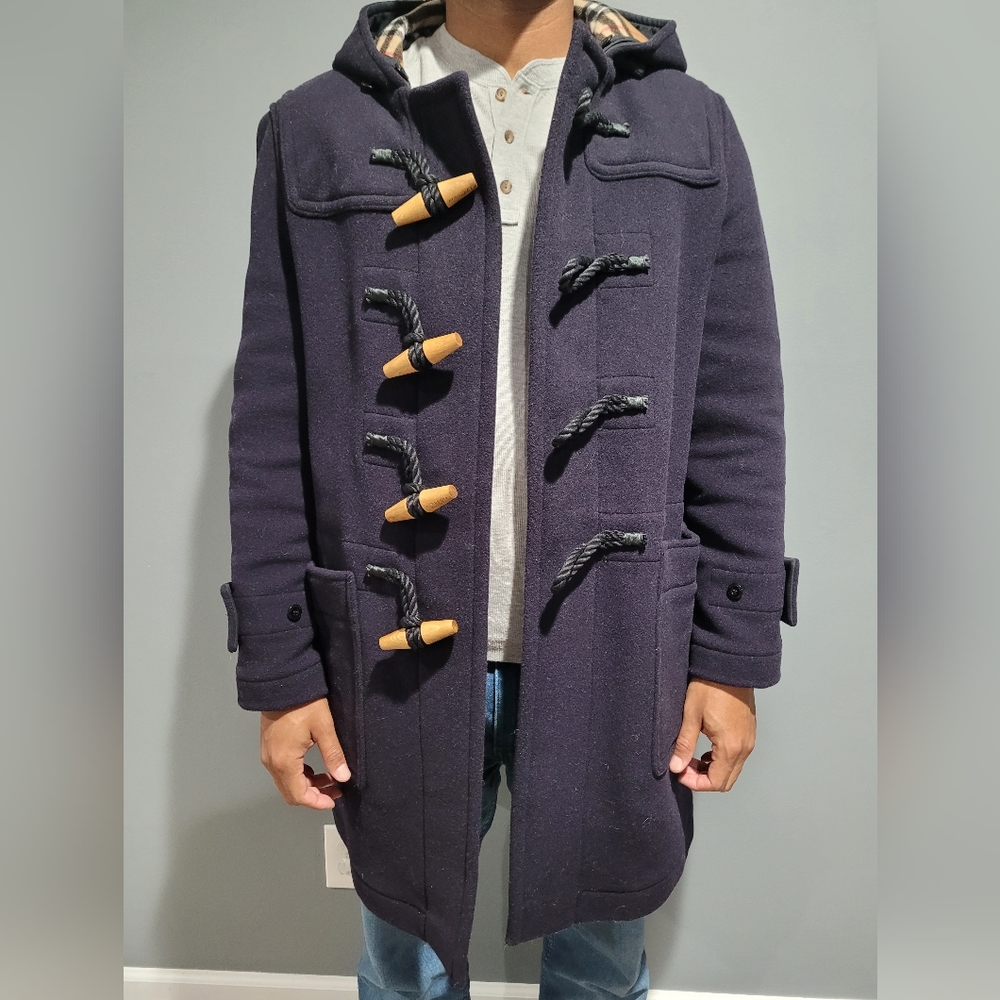 Burberry mens wool toggle coat